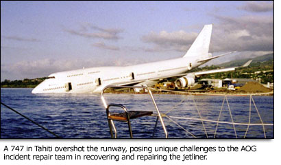 A 747 in Tahiti overshot the runway