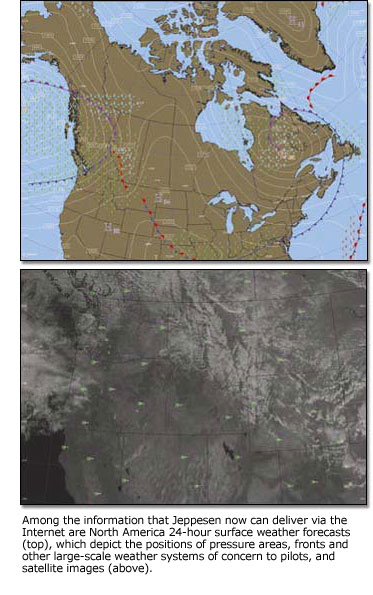 surface weather forecast and satellite image