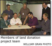 Members of land donation project team