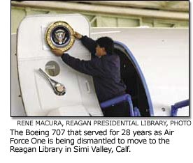 the Boeing 707 going to the Reagan Library