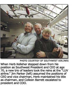 Jim Parker, Herb Kelleher and Colleen Barrett