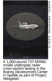 A 1,000-pound 737 Airborne Early Warning & Control model