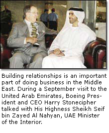 Harry Stonecipher talked with Highness Sheikh Seif Bin Zayed Al Nahyan