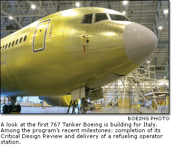 the first 767 Tanker Boeing is buliding for Italy