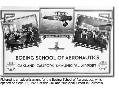 an ad for the Boeing School of Aeronautics