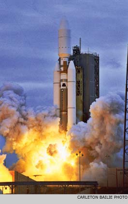 a Titan IV B rocket launching