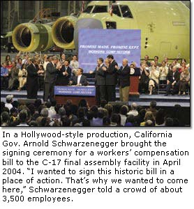 In a Hollywood-style production, California Gov. Arnold Schwarzenegger