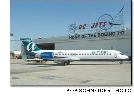 A Boeing 717 in the new AirTran Airways livery