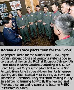 Korean Air Force pilots train for the F-15K