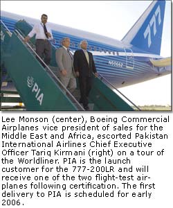 Lee Monson escorting Pakistan International Airlines CEO Tariq Kirmani