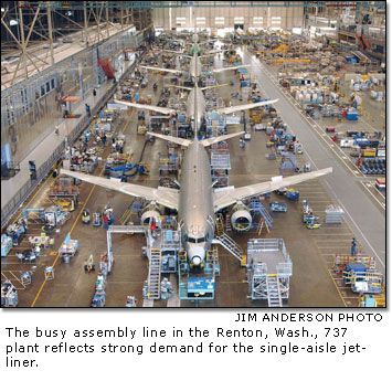 737 plant reflects strong demand for the single-aisle jetliner