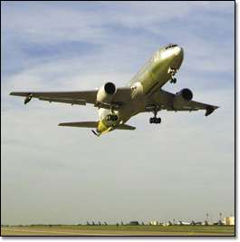 KC-767A tanker/transport takes off