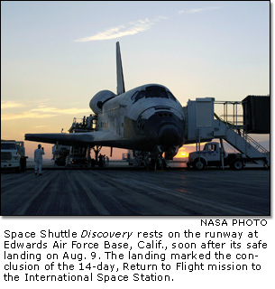 Discovery rest on runway