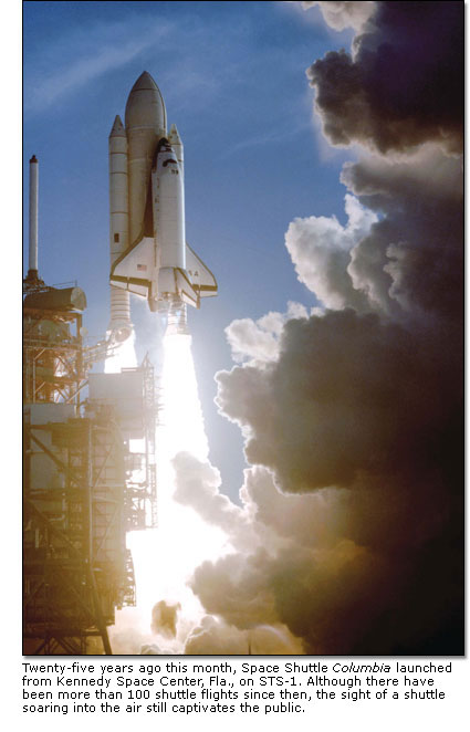 Space Shuttle Columbia lifting off
