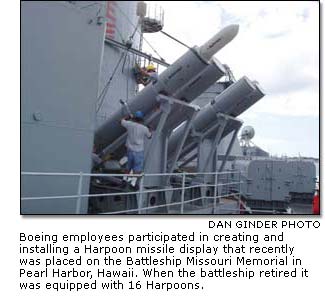 Harpoon missile display on the Battleship Missouri Memorial